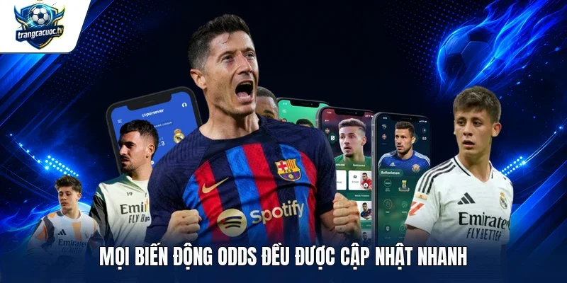 Mọi biến động odds đều được cập nhật nhanh
